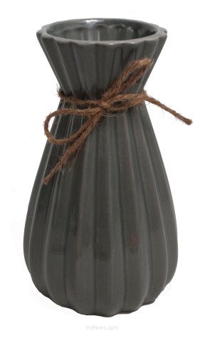 Wazon ceramika z jutowym sznurkiem TG45197 h20/śr9/12cm