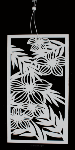 Drewniany biały dekoracyjny obrazek HY-5209 15x30cm